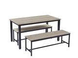Dining Table Set, Bar Table with 2 Dining Benches, Table Counter with Chairs, Industrial for 60073284