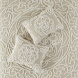 Tufted Cotton Chenille Medallion Comforter Set Taupe King/Cal King B03597176