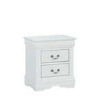 1pc Nightstand White Louis Philippe Solid wood English Dovetail Construction Antique Nickle Hanging B011P159911