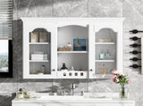Wall Mounted Medicine Cabinet, Bathroom Wall Cabinet with 2 Glass Doors, Over The Toilet Space Saver N710P264313K