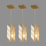 ZNTS Modern Crystal Pendant Light - 3 Pack, Adjustable Hanging Ceiling Lamp with Crystal Prism Design for W1340P208480