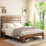 ZNTS Bed Frame Queen Size, Wood Platform Bed Frame , Noise Free,No Box Spring Needed and Easy Assembly W636130477