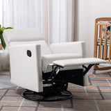 Modern Upholstered Rocker Nursery Chair Plush Seating Glider Swivel Recliner Chair, Beige 06954011