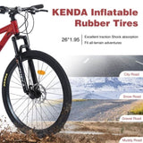 ZNTS Mountain Bike for Men and Women 26 inch 24 Speed Suspension Fork KENDA Tires W1019P187577