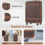 Hardshell Luggage Sets 3 Pieces 20"24" Luggages and Cosmetic Case Spinner Suitcase with TSA Lock N732P171583O