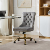 A&A Furniture Office Chair,Modern Velvet Upholstered Tufted Button Home Office Chair with Golden W1143P292468