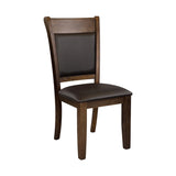 ZNTS Classic Light Rustic Brown Finish Wooden Side Chairs 2pc Set Upholstered Seat Back Casual Dining B01156049