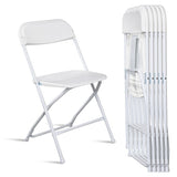 ZNTS 6pcs Injection Molding Classic Garden Plastic Folding Chair White 44606699