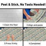 40 Pcs Vintage Wood Grain Floor Stickers, Easy Peel & Stick,Self-Adhesive,Scratch & Wear 99117025