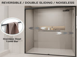 56-60 in. W x 72 in. H Double Sliding Shower Door, Semi-frameless Bypass Bathroom Sliding Door with W1920P300301