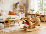 Plush Raccoon Rocking Horse for Kids, Ride-On Toy with Realistic Sounds and Safety Belt, Brown 62319020
