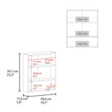 Wanna 23" High Double Door Medicine Cabinet with Three Shelves for Bathroom White B070P286459