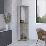 Chicago Corner Bar Cabinet, Rack, Glass Door B070P173191