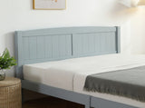 Full Single Bed Frame Vertical Striped Decorative Curved Headboard and Footboard Bed Frame Painted 17007454