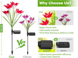 Outdoor Solar Lights, 4 Pack Solar Garden Light with Bigger Lily Flowers, Waterproof 7 Color 87382958