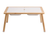 Wooden Sensory Table for Toddlers, Kids Activity Table with 3 Foldable Storage Bins & Paper Roll 31857290