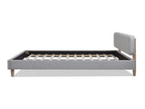 Diego Low Upholstered Platform Bed, Queen, Light Grey Polyester B2719P238661