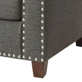 Light Charcoal Flared Arms Chair with Accent Pillows B062P182692