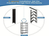4-Tier Heavy Duty Metal Rack Foldable Shelf Organizer, Kitchen Storage Cart with Lockable Wheel 16713221