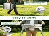 Portable Folding Charcoal BBQ Grill, Outdoor Barbecue Grill with Dual Side Shelves & 12 Air Vents, 30224474