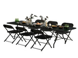 6 Foot Folding Table,Fold-in-Half Plastic Table,Indoor Outdoor Picnic Party Dining Camp Tables,Black 51841094