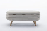 036-Velvet Fabric Storage Bench Bedroom Bench With Wood Legs For Living Room Bedroom Indoor,Light W527121988