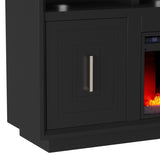 83 inch Electric Fireplace TV Stand for TVs up to 95 inches, Minimal Assembly, Black Finish GL-B108P160238