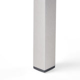 Outdoor Dining Table - Anodized Aluminum - Wicker Table Top - Square - Silver and Gray - 35" 64420.00
