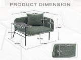 Leisure Chair, Lounge Relaxing Chair Small Table and Back Pillow, Modern Upholstered Chairs W395P453314