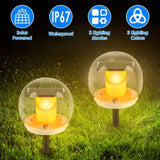 ZNTS 2Pcs Solar Floating Pool Lights Solar Flame Stake Lights IP67 Waterproof Outdoor Globe Ball Lights 49920595