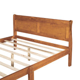 Queen Size Wood Platform Bed with Headboard and Wooden Slat Support 18391919