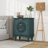 Hollow-Carved 3 Drawer Dresser Storage Chest with Metal Handles For Living Room Bedroom W688P145776