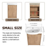 23" Freestanding Bathroom Vanity with Sink, Soft Close Doors W999P206106
