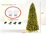 9 FT Pencil Artificial Christmas Tree Pre-Lit 550 LED Lights, 9 Lighting Modes 2 Colors, PE PVC 48121167