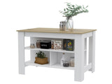 Rockaway 3-Shelf Kitchen Island White and Light Oak B06280054