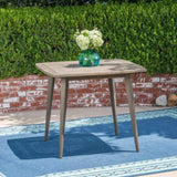 Outdoor Square Acacia Wood Table with Straight Legs, Gray 63258.00GRY