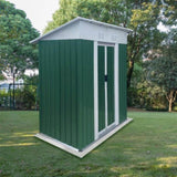 5X3 Feet Small Mini Outdoor Storage Sheds Pent Roof Green With Aluminum Alloy Frame And Sliding Door W2794P281157