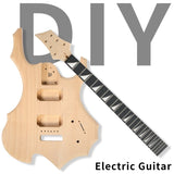 DIY 6 String Flame Shaped Style Electric Guitar Kits with Mahogany Body, Maple Neck and Accessories 68229901