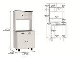 DEPOT E-SHOP Waco 67" H Kitchen Pantry with Two Cabinets, Two Open Shelves, and One B097P167430