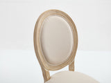 French Country Dining Chairs Set of 2, Upholstered Chairs with Round Back, Wire drawing and carving W3426P324272