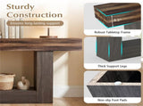 63" Long Narrow Entryway Table with Anti-Tip Safety, Farmhouse Sofa Console Table with 2-Tier 60476071