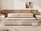 Cozy White Bouce Upholstered Bed - A Dreamy Addition to Your Bedroom, QUEEN N769P241260K