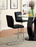 ZNTS Modern Elegance Black Color Leatherette 2pcs Counter Height Dining Chairs Chrome Metal Legs Dining B011P178973