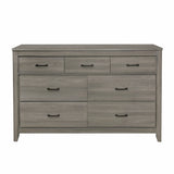 Dark Gray Finish Transitional Look 1pc Dresser of 7 Drawers Industrial Rustic Modern Style Bedroom B011101877