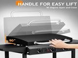 3-Burner Flat Top Gas Griddle Cooking Station with Ceramic Coated Cast Iron Pan, 73140334