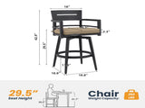 Modern Outdoor 2-Piece Swivel Bar Chairs Aluminum Frame with Ember Black, 360&deg Swivel, Ergonomic 97351981