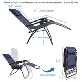 ZNTS Infinity Zero Gravity Chair Pack 2, Outdoor Lounge Patio Chairs with Pillow and Utility Tray 15690452