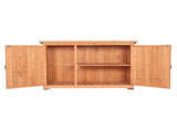 Double Doors Fir Wooden Garden Yard Shed Lockers Outdoor Storage Cabinet Unit Orange Red 38440090