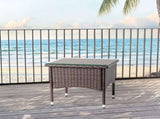 20" Patio Side Table, Outdoor Patio Wicker Square End Table, All-Weather Rattan Coffee Table w/Glass 24168620