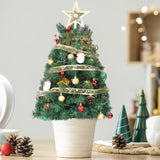 ZNTS 20 in Pre-lit Artificial Mini Christmas Tree, Tabletop Small Xmas Pine Tree with Ornaments and 30 49671594